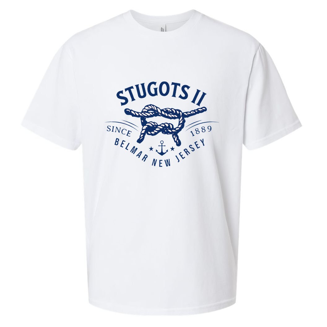 Stugots Belmar Nj Rope Retro Sarcastic Funny Boating Sueded Cloud Jersey T-Shirt