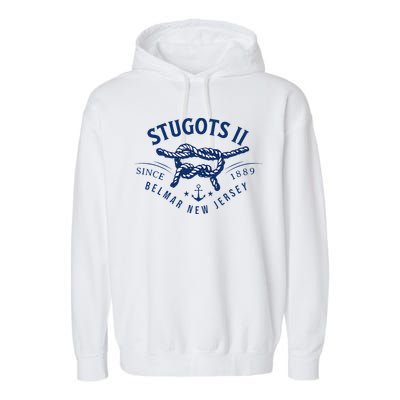 Stugots Belmar Nj Rope Retro Sarcastic Funny Boating Garment-Dyed Fleece Hoodie