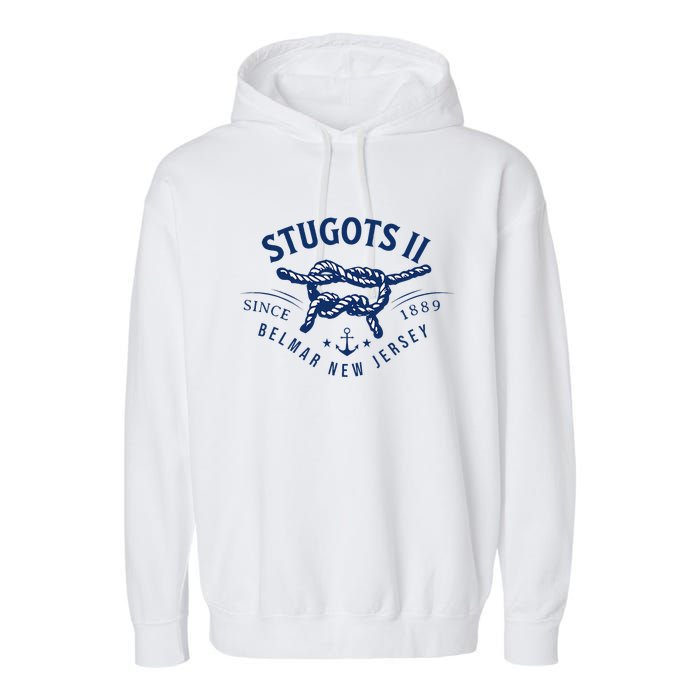 Stugots Belmar Nj Rope Retro Sarcastic Funny Boating Garment-Dyed Fleece Hoodie