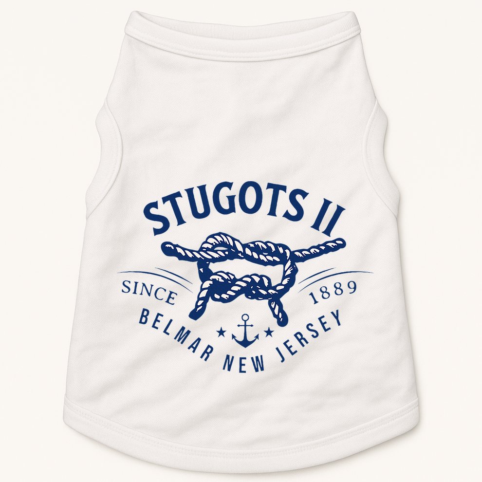 Stugots Belmar Nj Rope Retro Sarcastic Funny Boating Doggie Tank