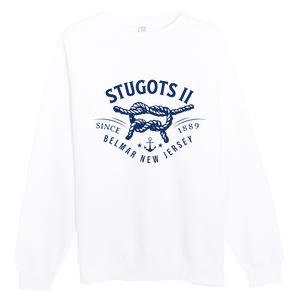 Stugots Belmar Nj Rope Retro Sarcastic Funny Boating Premium Crewneck Sweatshirt