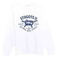 Stugots Belmar Nj Rope Retro Sarcastic Funny Boating Premium Crewneck Sweatshirt