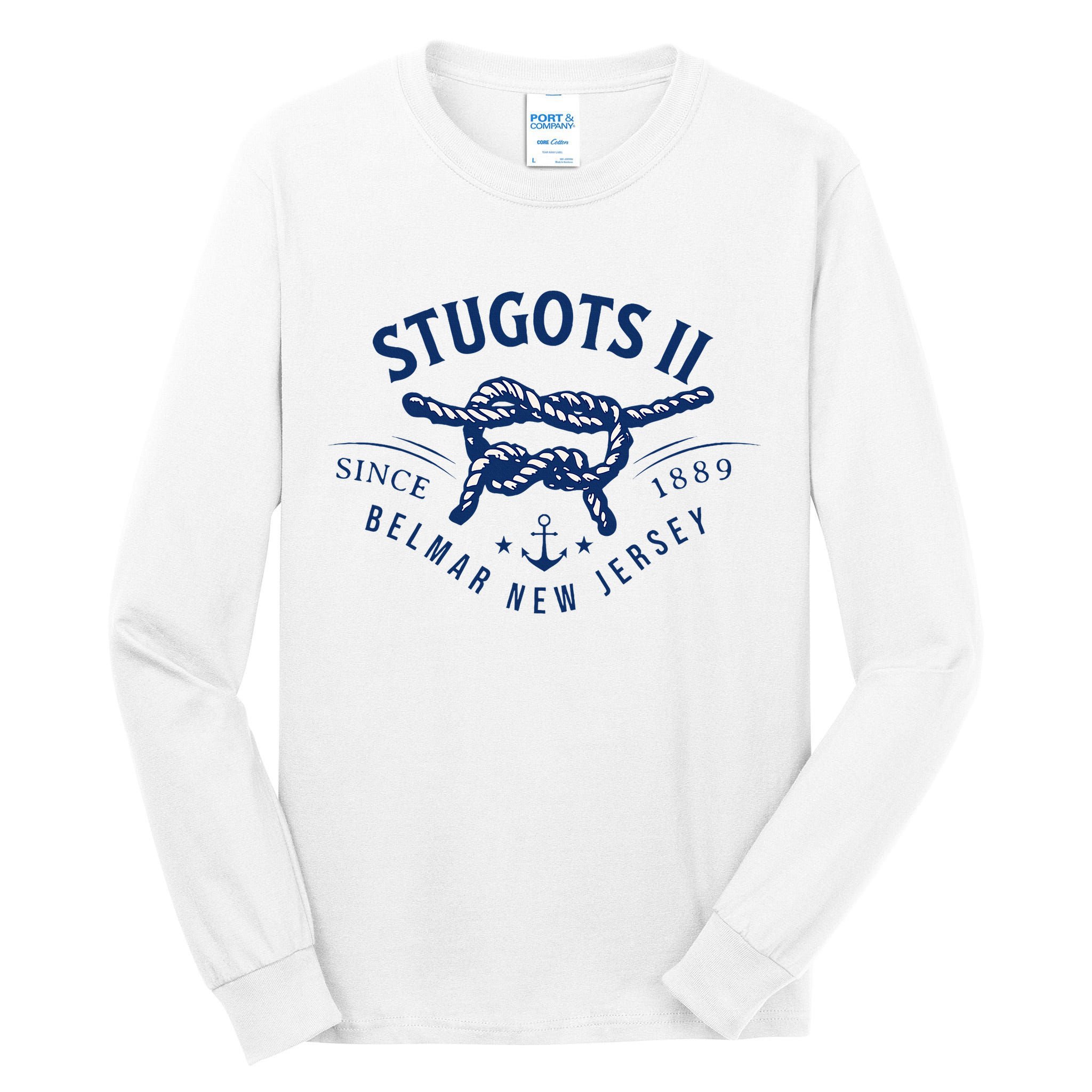 Stugots Belmar Nj Rope Retro Sarcastic Funny Boating Tall Long Sleeve T-Shirt