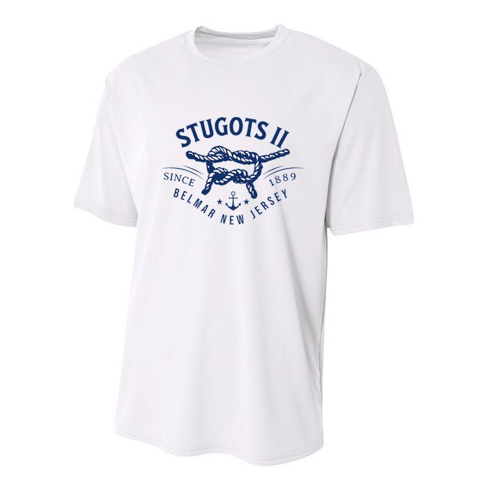 Stugots Belmar Nj Rope Retro Sarcastic Funny Boating Youth Performance Sprint T-Shirt