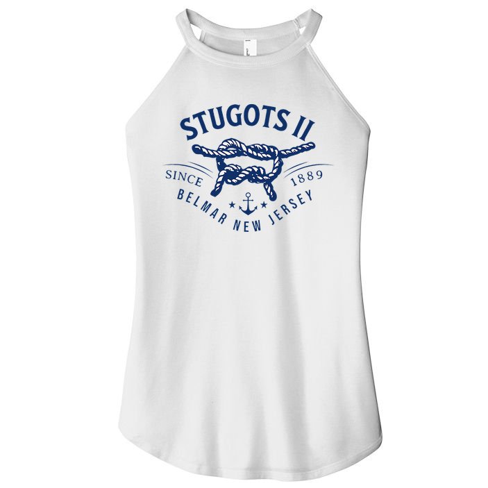 Stugots Belmar Nj Rope Retro Sarcastic Funny Boating Women's Perfect Tri Rocker Tank
