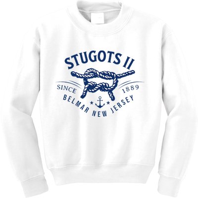 Stugots Belmar Nj Rope Retro Sarcastic Funny Boating Kids Sweatshirt