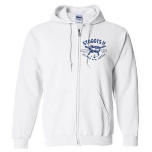 Stugots Belmar Nj Rope Retro Sarcastic Funny Boating Full Zip Hoodie