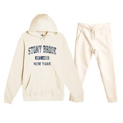 Stony Brook New York Ny Vintage Athletic Premium Hooded Sweatsuit Set