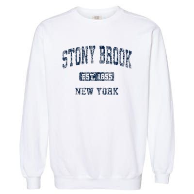 Stony Brook New York Ny Vintage Athletic Garment-Dyed Sweatshirt