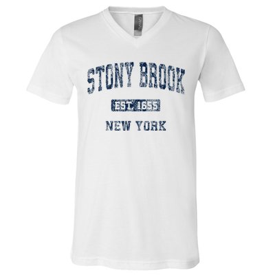 Stony Brook New York Ny Vintage Athletic V-Neck T-Shirt