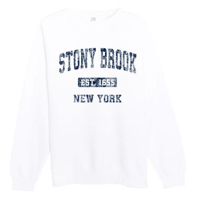 Stony Brook New York Ny Vintage Athletic Premium Crewneck Sweatshirt