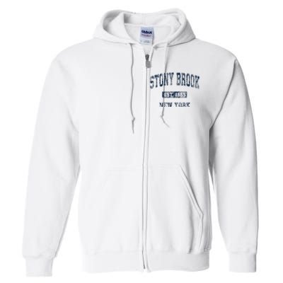 Stony Brook New York Ny Vintage Athletic Full Zip Hoodie