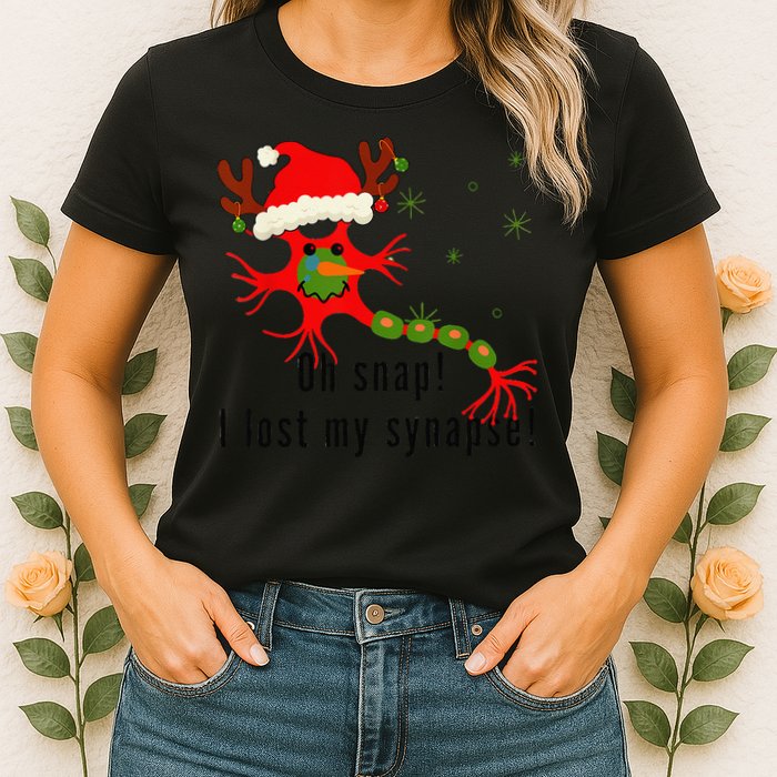 Science Brain Neuron Christmas Neurology Science Teacher Womens T-Shirt