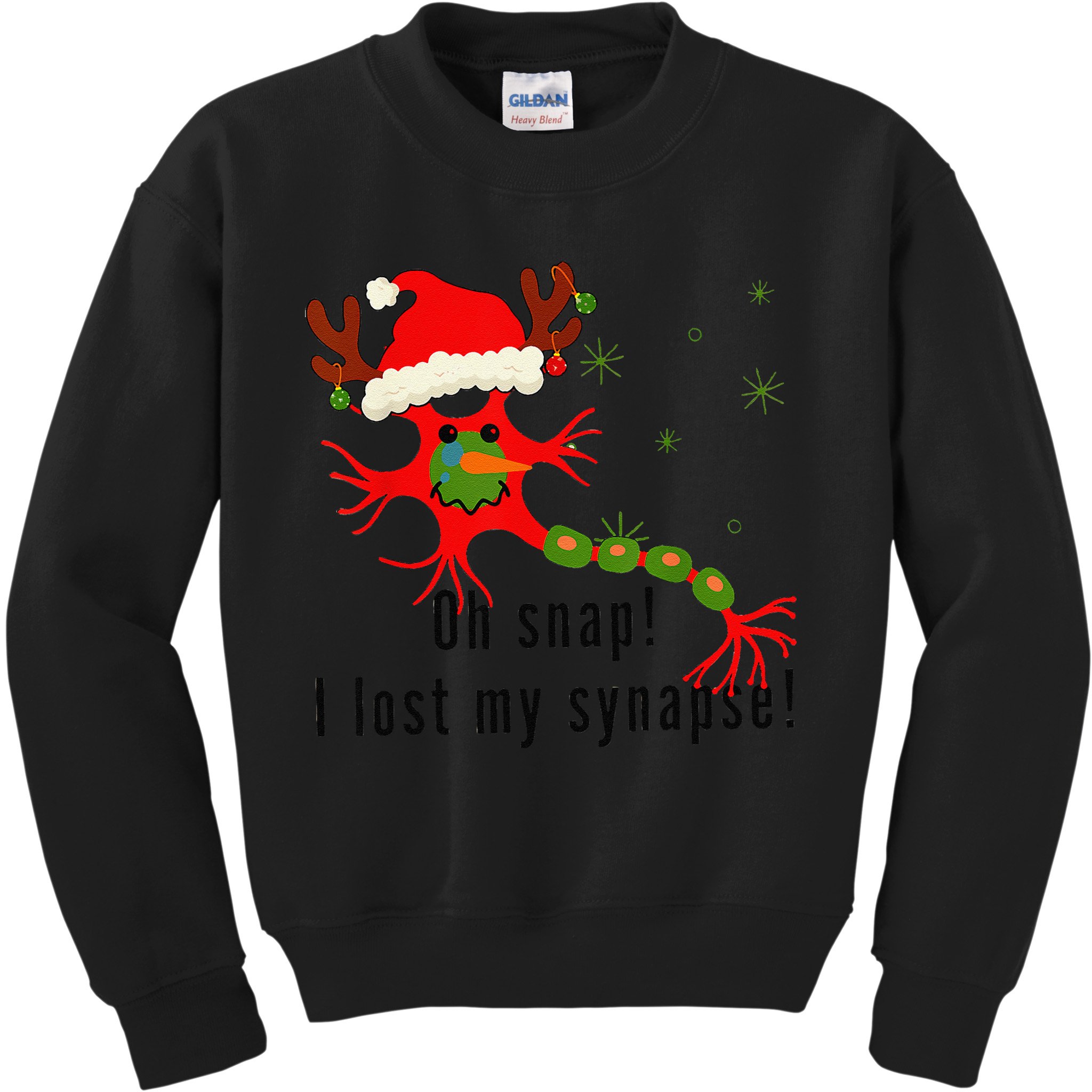 Science Brain Neuron Christmas Neurology Science Teacher Kids Sweatshirt