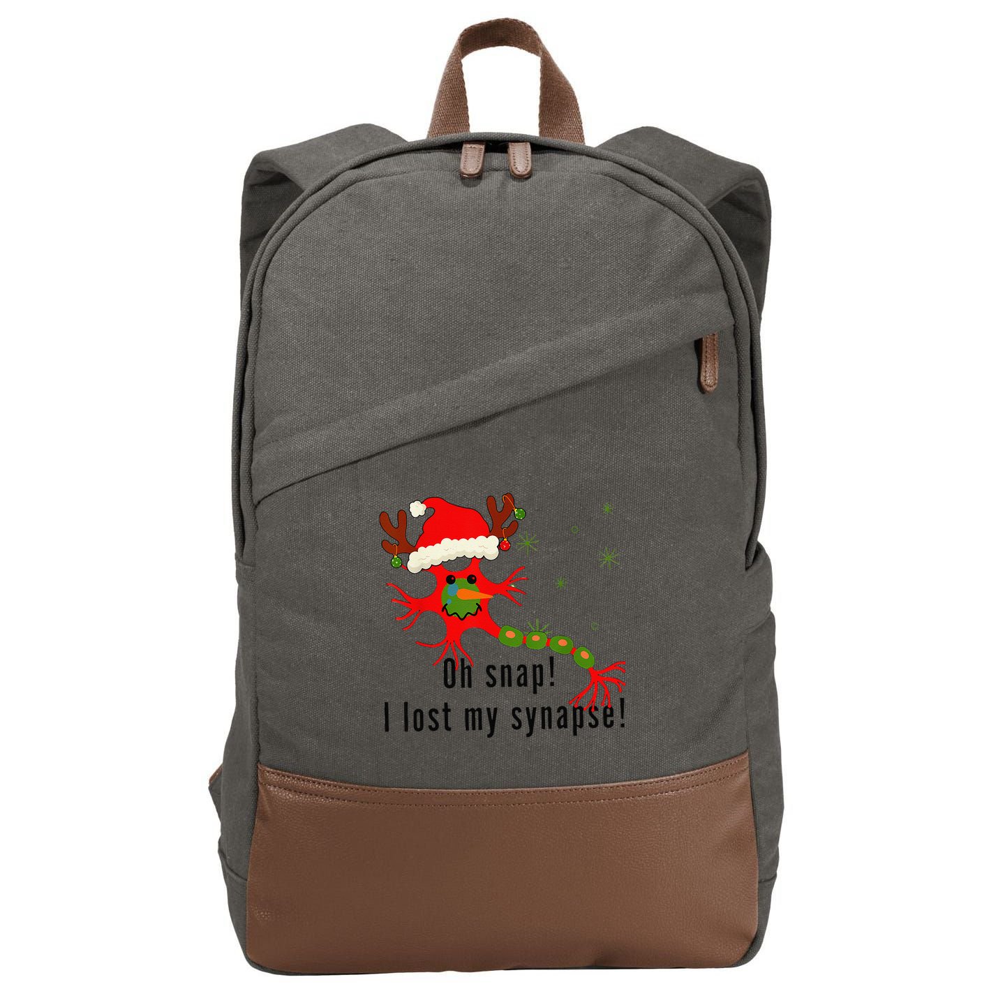 Science Brain Neuron Christmas Neurology Science Teacher Cotton Canvas Backpack