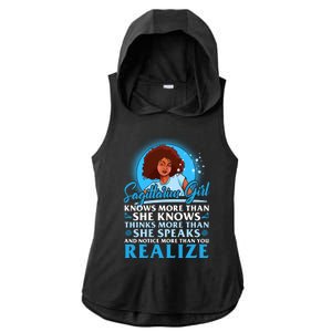 Sagittarius Black November December Birthday Gift Ladies PosiCharge Tri-Blend Wicking Draft Hoodie Tank