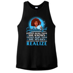 Sagittarius Black November December Birthday Gift Ladies PosiCharge Tri-Blend Wicking Tank