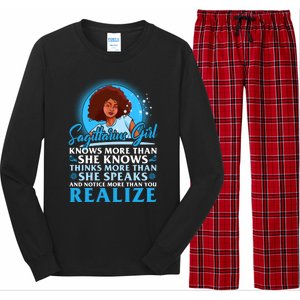 Sagittarius Black November December Birthday Gift Long Sleeve Pajama Set