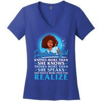 Sagittarius Black November December Birthday Gift Women's V-Neck T-Shirt