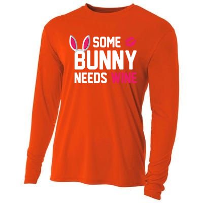 Some Bunny Needs Wine Funny Easter Day Ing Gift Cooling Performance Long Sleeve Crew