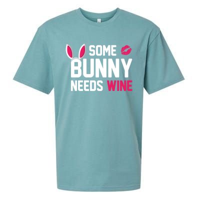 Some Bunny Needs Wine Funny Easter Day Ing Gift Sueded Cloud Jersey T-Shirt