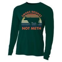 SMOKE BRISKET NOT METH Funny BBQ Barbecue Grill Meat Smoking Cooling Performance Long Sleeve Crew