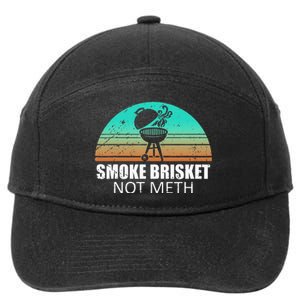 Smoke Brisket Not Mesh Crack Grilling Smoking Father 7-Panel Snapback Hat