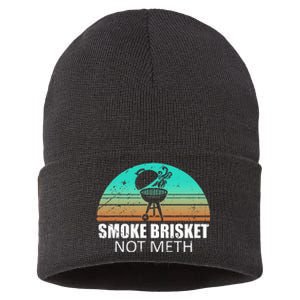 Smoke Brisket Not Mesh Crack Grilling Smoking Father Sustainable Knit Beanie