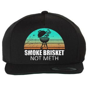 Smoke Brisket Not Mesh Crack Grilling Smoking Father Wool Snapback Cap