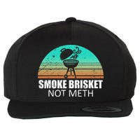 Smoke Brisket Not Mesh Crack Grilling Smoking Father Wool Snapback Cap
