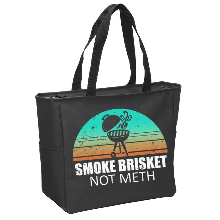 Smoke Brisket Not Mesh Crack Grilling Smoking Father Zip Tote Bag