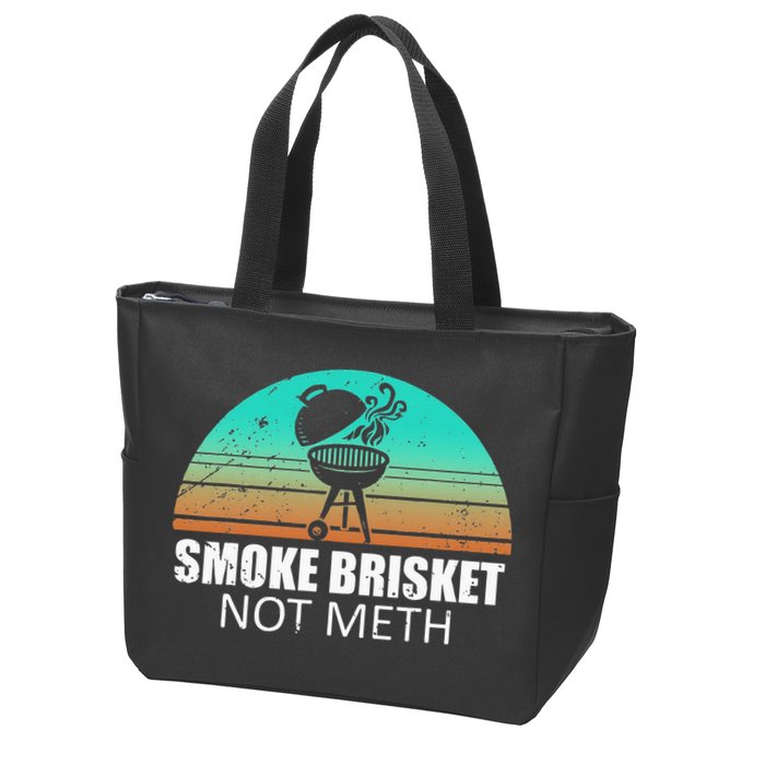 Smoke Brisket Not Mesh Crack Grilling Smoking Father Zip Tote Bag