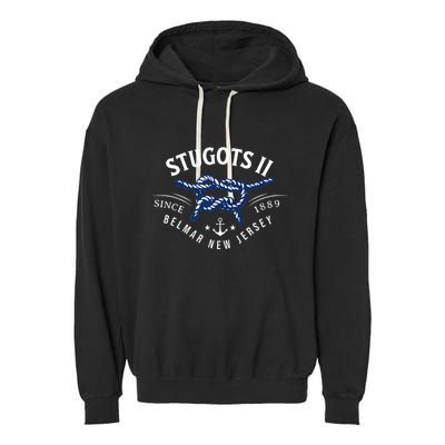 Stugots Belmar Nj Rope Retro Sarcastic Funny Boating Garment-Dyed Fleece Hoodie