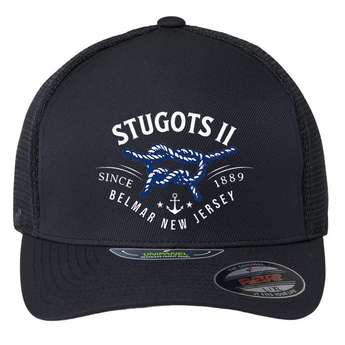 Stugots Belmar Nj Rope Retro Sarcastic Funny Boating Flexfit Unipanel Trucker Cap