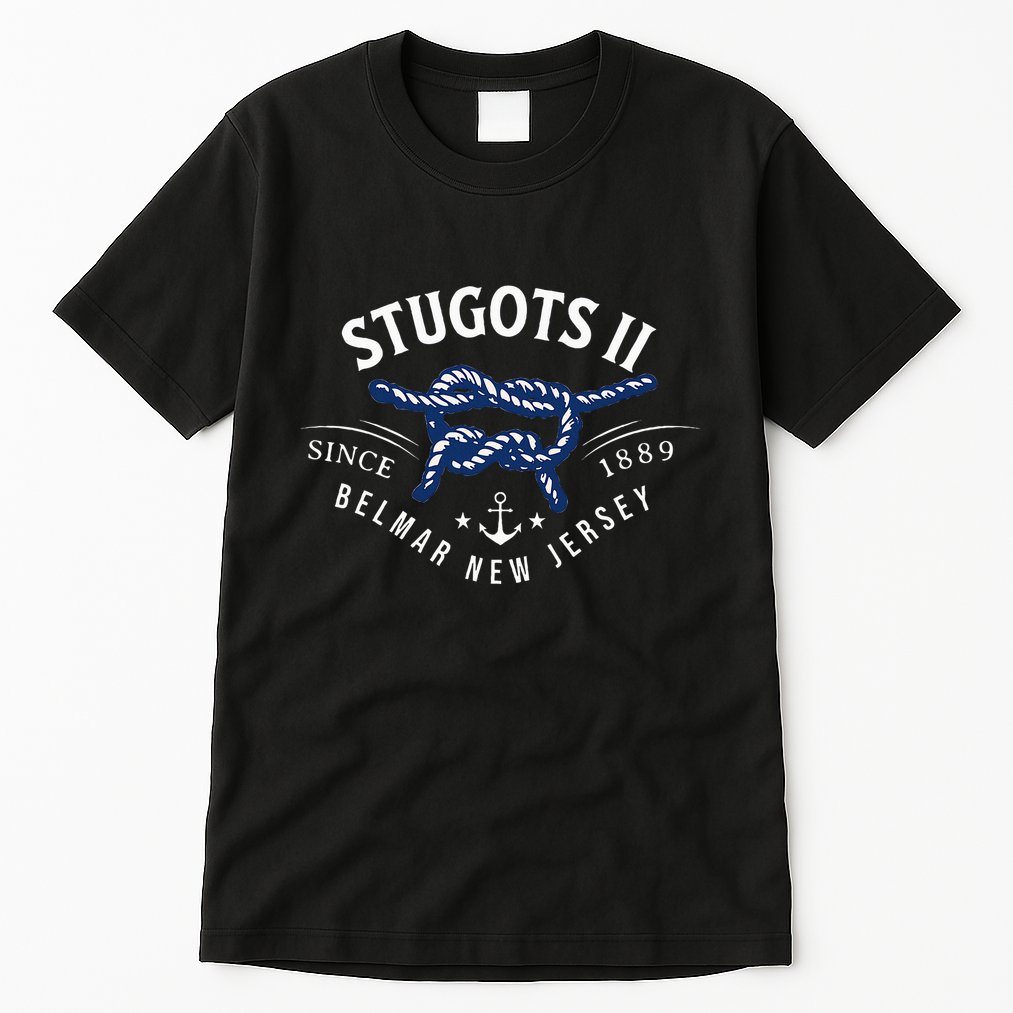 Stugots Belmar Nj Rope Retro Sarcastic Funny Boating Tall T-Shirt