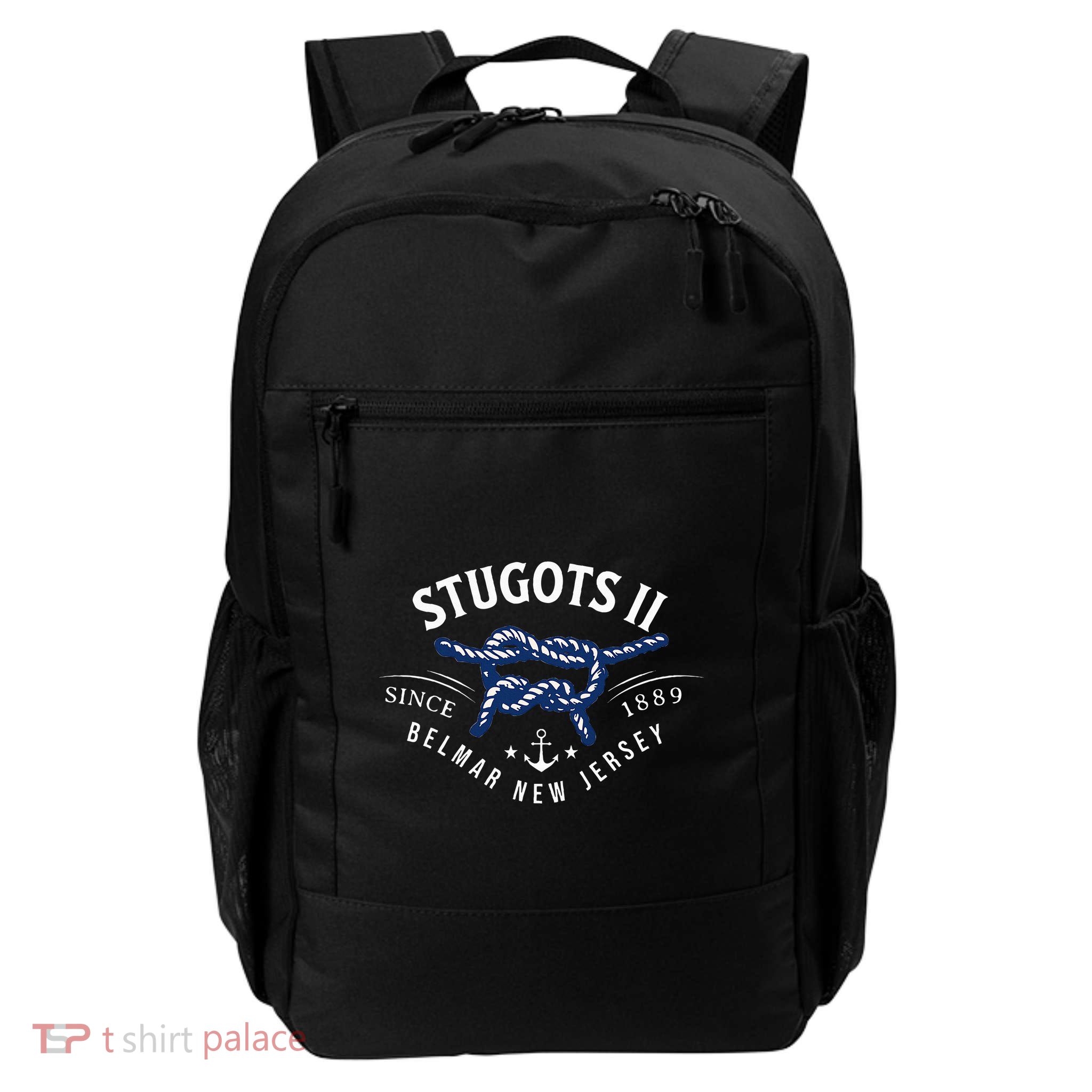Stugots Belmar Nj Rope Retro Sarcastic Funny Boating Daily Commute Backpack