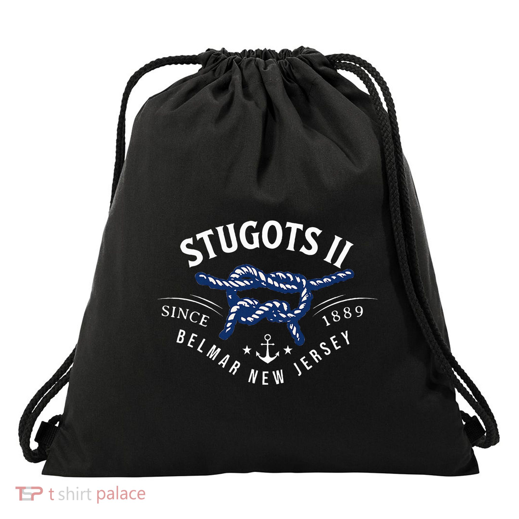 Stugots Belmar Nj Rope Retro Sarcastic Funny Boating Drawstring Bag
