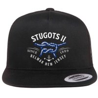 Stugots Belmar Nj Rope Retro Sarcastic Funny Boating Flat Bill Trucker Hat