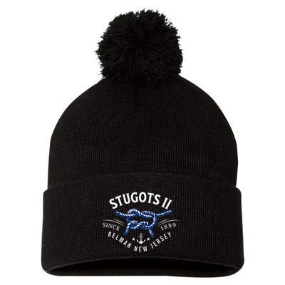 Stugots Belmar Nj Rope Retro Sarcastic Funny Boating Pom Pom 12in Knit Beanie
