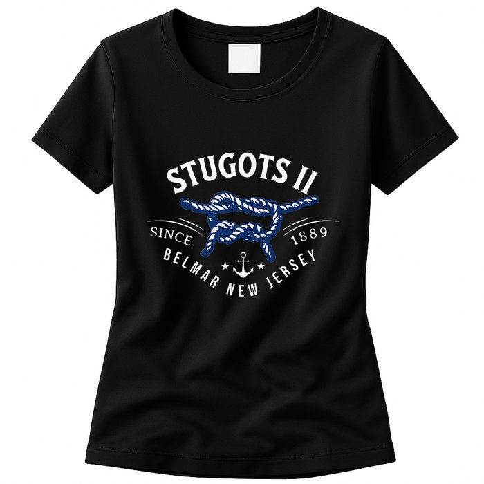 Stugots Belmar Nj Rope Retro Sarcastic Funny Boating Womens T-Shirt