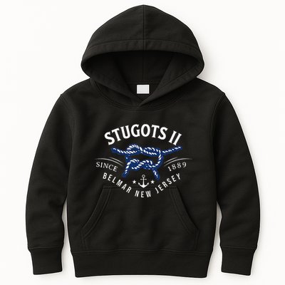 Stugots Belmar Nj Rope Retro Sarcastic Funny Boating Kids Hoodie
