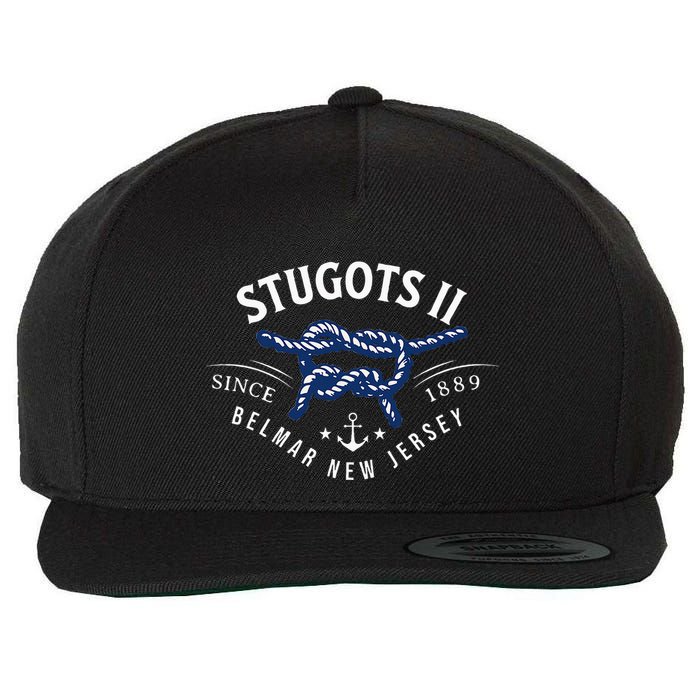 Stugots Belmar Nj Rope Retro Sarcastic Funny Boating Wool Snapback Cap