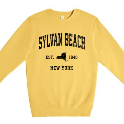 Sylvan Beach New York Ny Vintage Athletic Premium Crewneck Sweatshirt