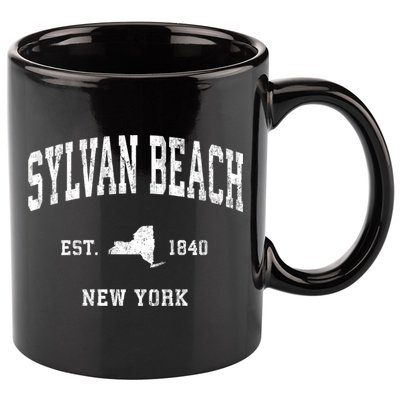 Sylvan Beach New York Ny Vintage Athletic 11oz C Handle Ceramic Mug