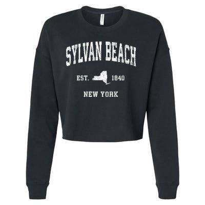 Sylvan Beach New York Ny Vintage Athletic Cropped Pullover Crew