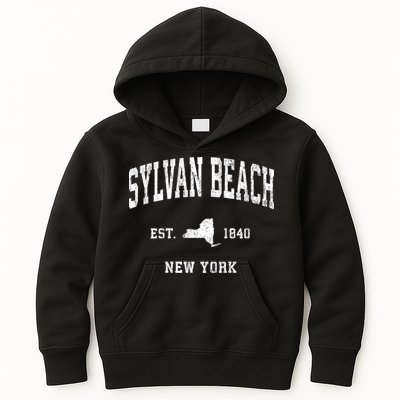 Sylvan Beach New York Ny Vintage Athletic Kids Hoodie