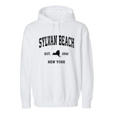 Sylvan Beach New York Ny Vintage Athletic Garment-Dyed Fleece Hoodie