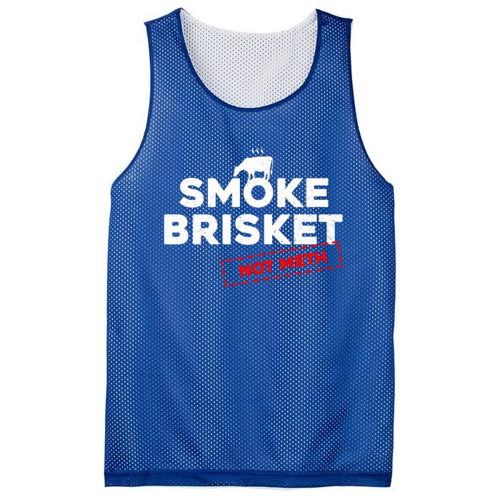 Smoke Brisket Not Meth Grilling Grill Master Barbecue Bbq Great Gift Mesh Reversible Basketball Jersey Tank