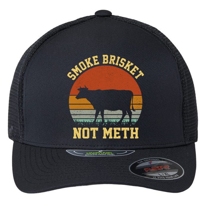 Smoke Brisket Not Meth Flexfit Unipanel Trucker Cap