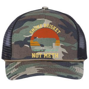 Smoke Brisket Not Meth Retro Rope Trucker Hat Cap